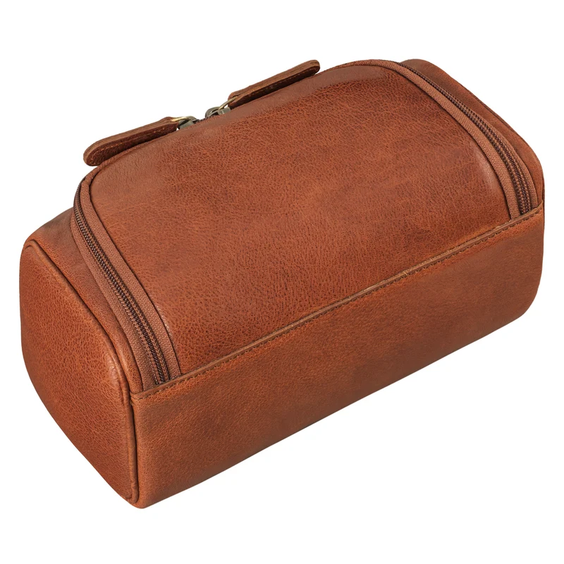 B-WARE "Rowan" Vintage Leder Kulturbeutel zum Aufhängen