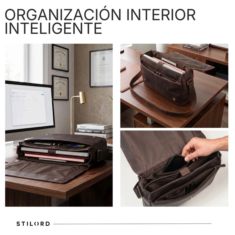 "Reinhold" Vintage Messenger Bag Herren Leder für 15.6-16 Zoll Laptop