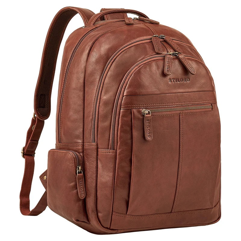 "Alaric" XL Business Rucksack Herren Leder Laptoprucksack 17 Zoll