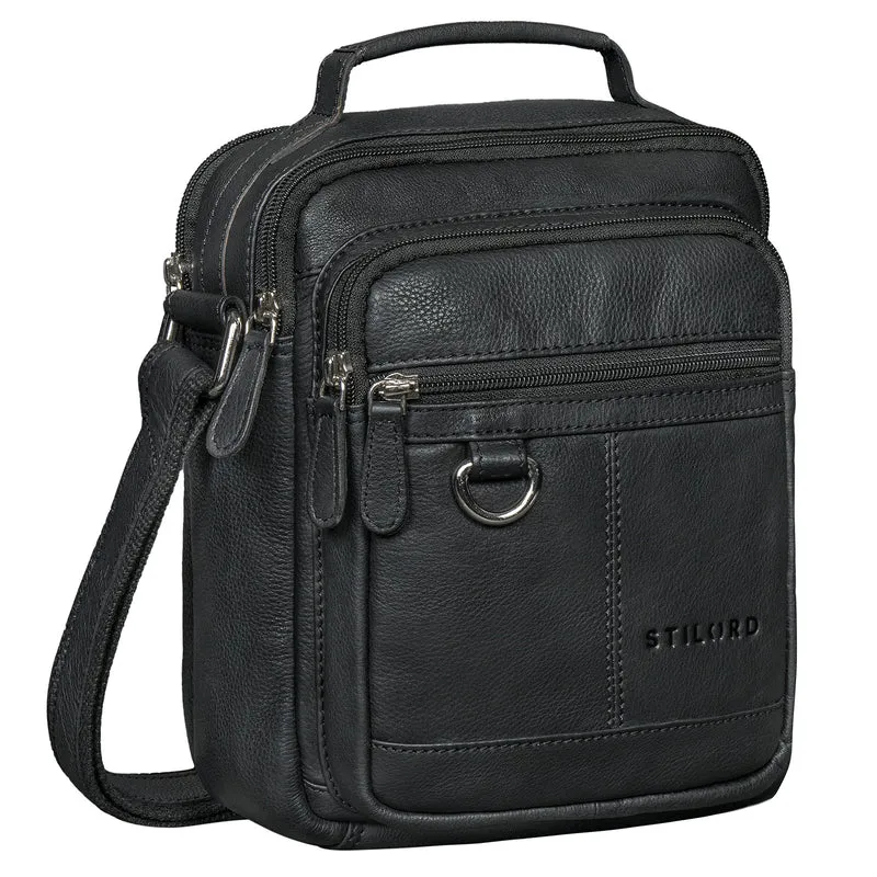 "Jonas" Kleine Männerhandtasche Leder zum Umhängen mit Griff 8 Zoll