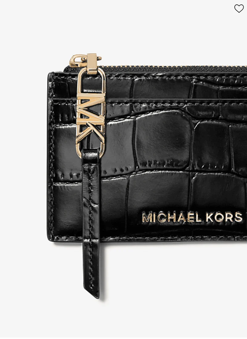 MICHAEL KORS Kartenetui Empire Small aus Leder mit Krokodilprägung