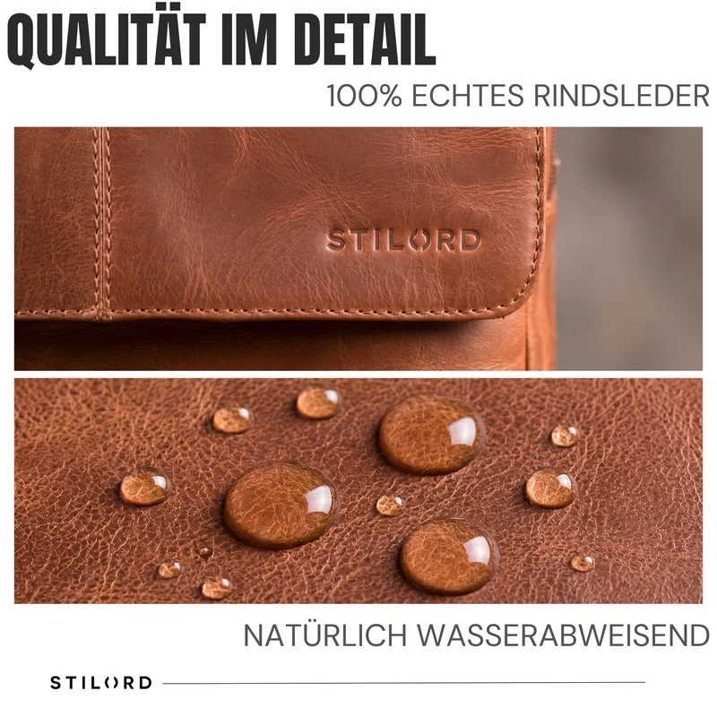 "Sangro" Rucksack Herren Leder Laptoprucksack 15,6-16 Zoll mit 2 Laptopfächern