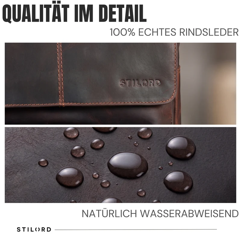 "Sangro" Rucksack Herren Leder Laptoprucksack 15,6-16 Zoll mit 2 Laptopfächern