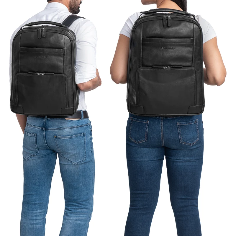 B-WARE "Harlow" Leder Rucksack für Herren XL mit Laptop Fach 15 bis 17 Zoll groß