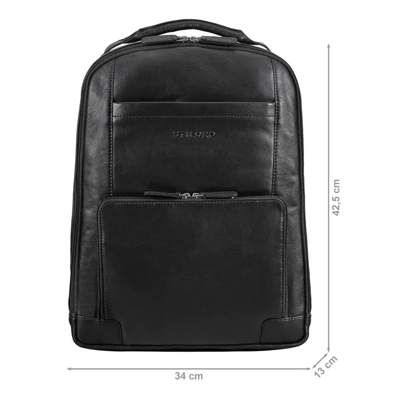 B-WARE "Harlow" Leder Rucksack für Herren XL mit Laptop Fach 15 bis 17 Zoll groß