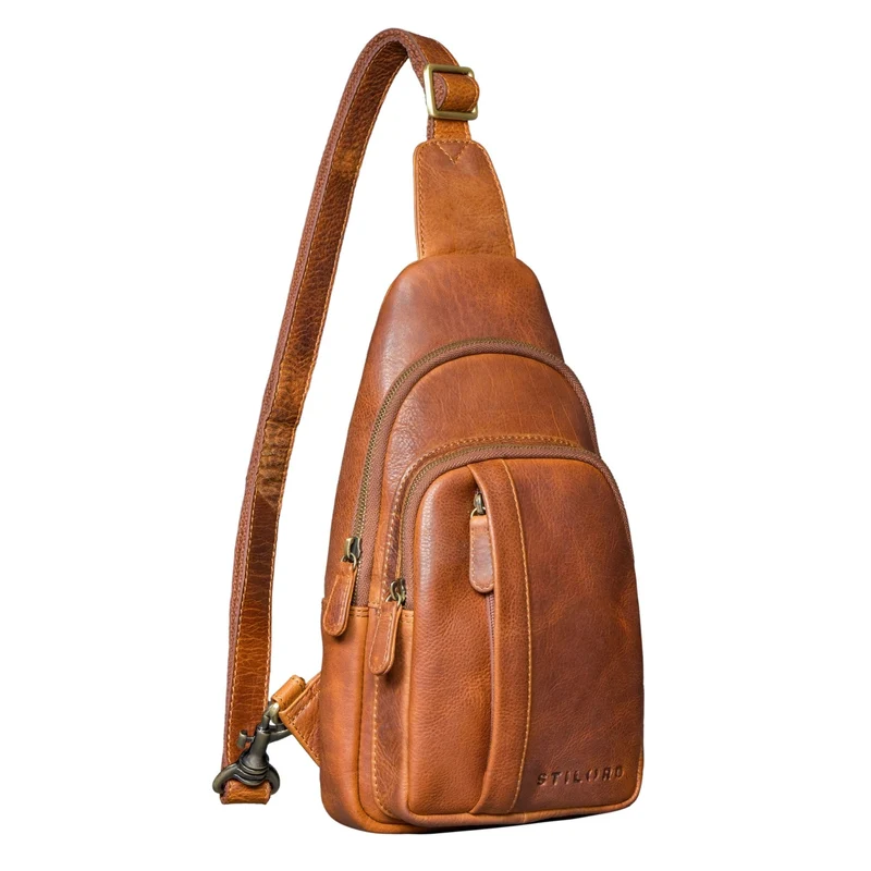 "Jakob" Sling Bag Herren Leder Groß mit Karabiner