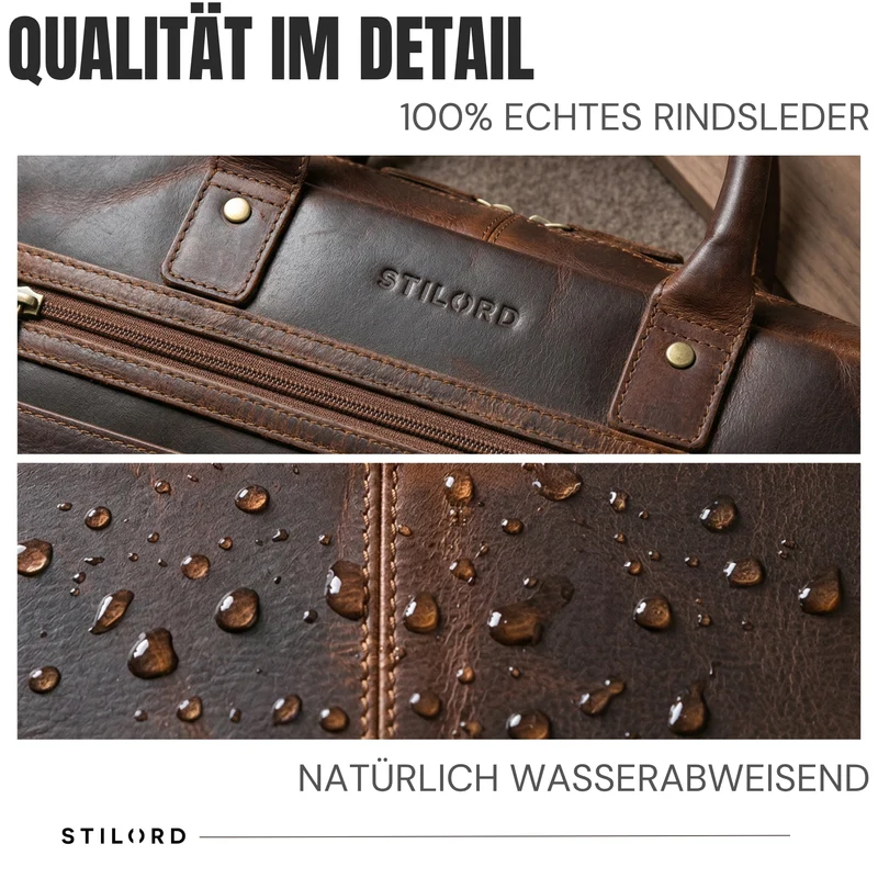 "Gonzalo" Business Aktentasche Herren Leder Groß Laptoptasche 15.6 bis 16 Zoll