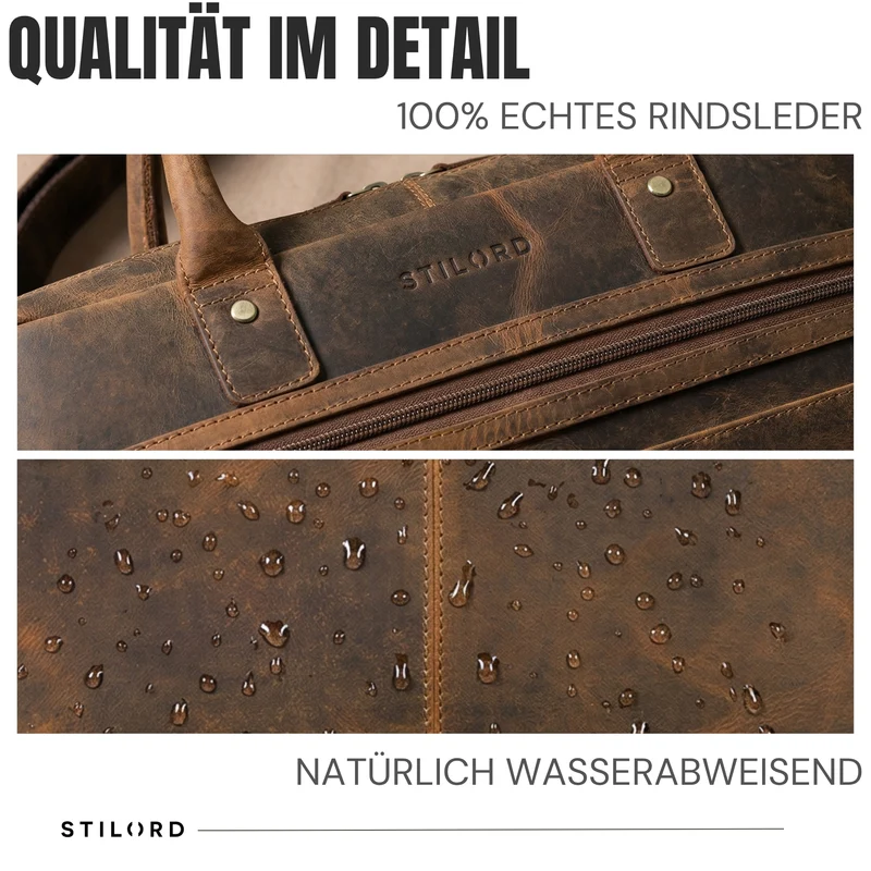 "Gonzalo" Business Aktentasche Herren Leder Groß Laptoptasche 15.6 bis 16 Zoll