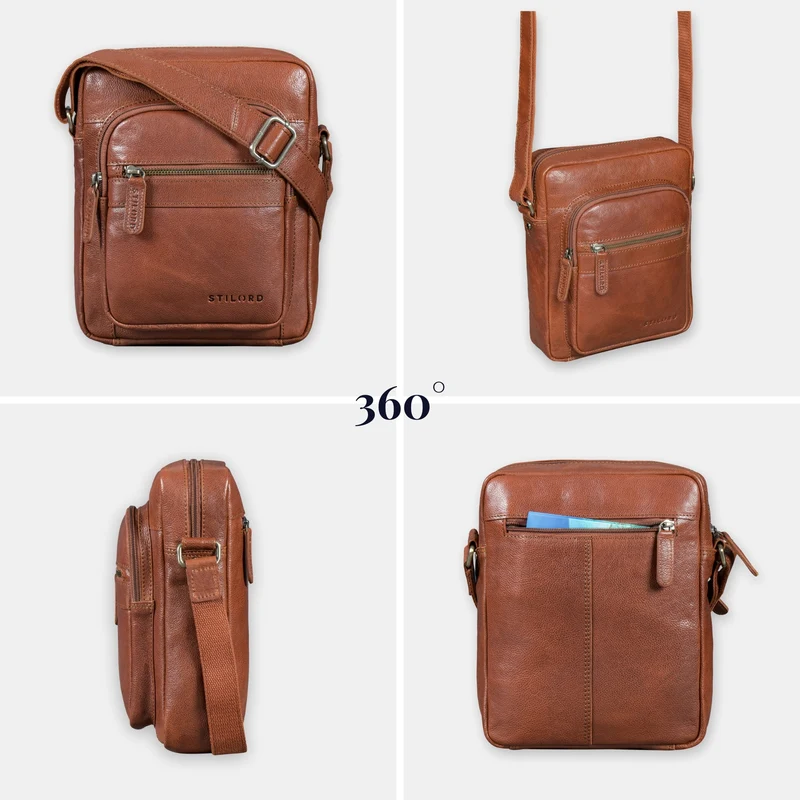 "Joao" Vintage Umhängetasche Herren Klein Leder für Tablet 10 Zoll