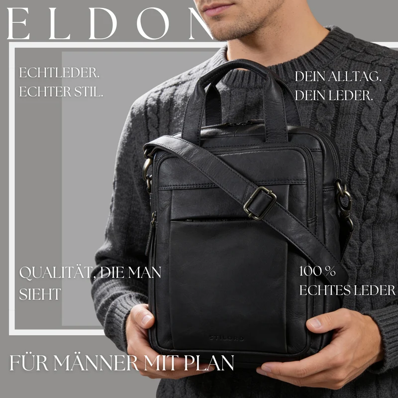 "Eldon" Mittelgroße Umhängetasche Herren Leder