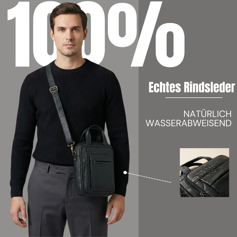 "Eldon" Mittelgroße Umhängetasche Herren Leder