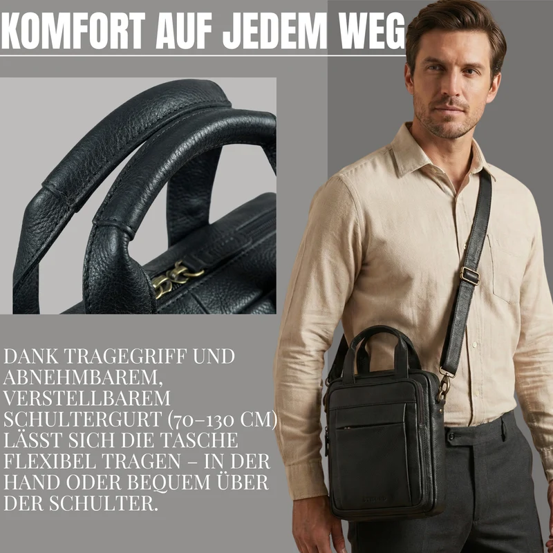 "Eldon" Mittelgroße Umhängetasche Herren Leder