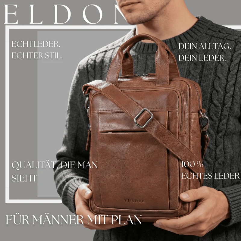 "Eldon" Mittelgroße Umhängetasche Herren Leder