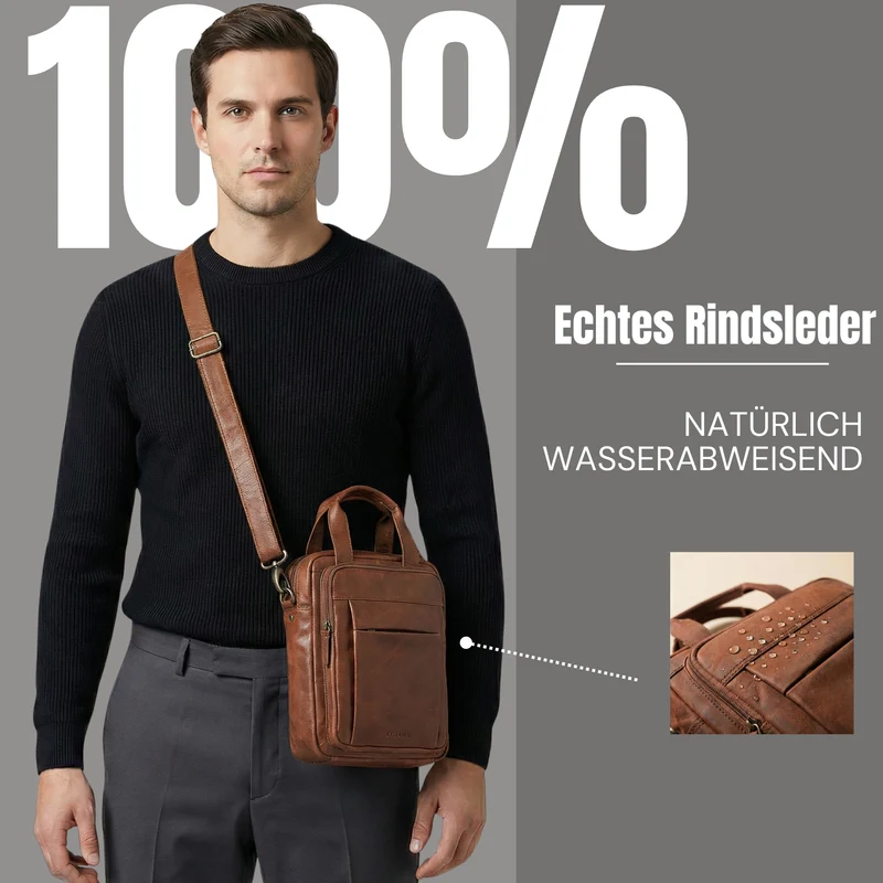 "Eldon" Mittelgroße Umhängetasche Herren Leder