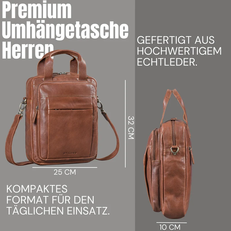 "Eldon" Mittelgroße Umhängetasche Herren Leder