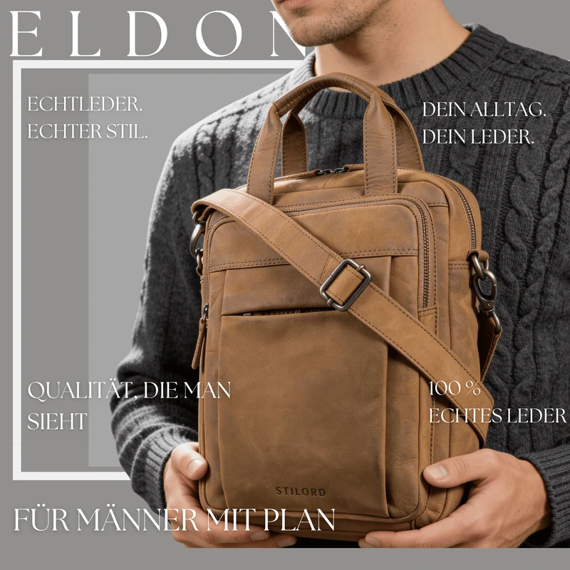 "Eldon" Mittelgroße Umhängetasche Herren Leder