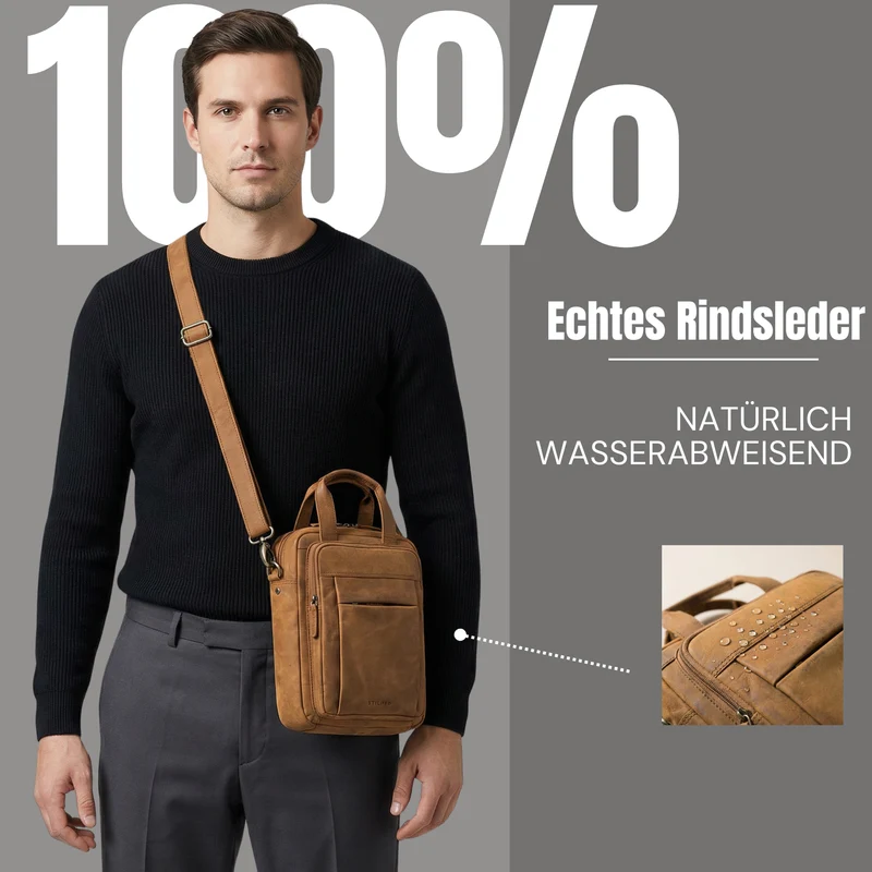 "Eldon" Mittelgroße Umhängetasche Herren Leder