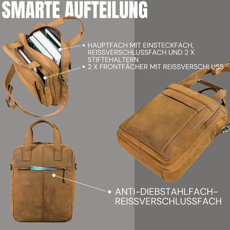 "Eldon" Mittelgroße Umhängetasche Herren Leder