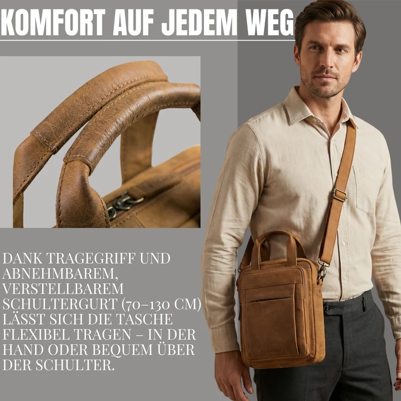 "Eldon" Mittelgroße Umhängetasche Herren Leder