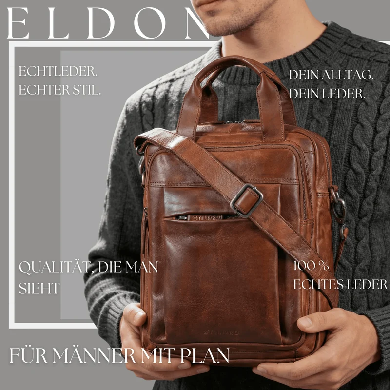"Eldon" Mittelgroße Umhängetasche Herren Leder