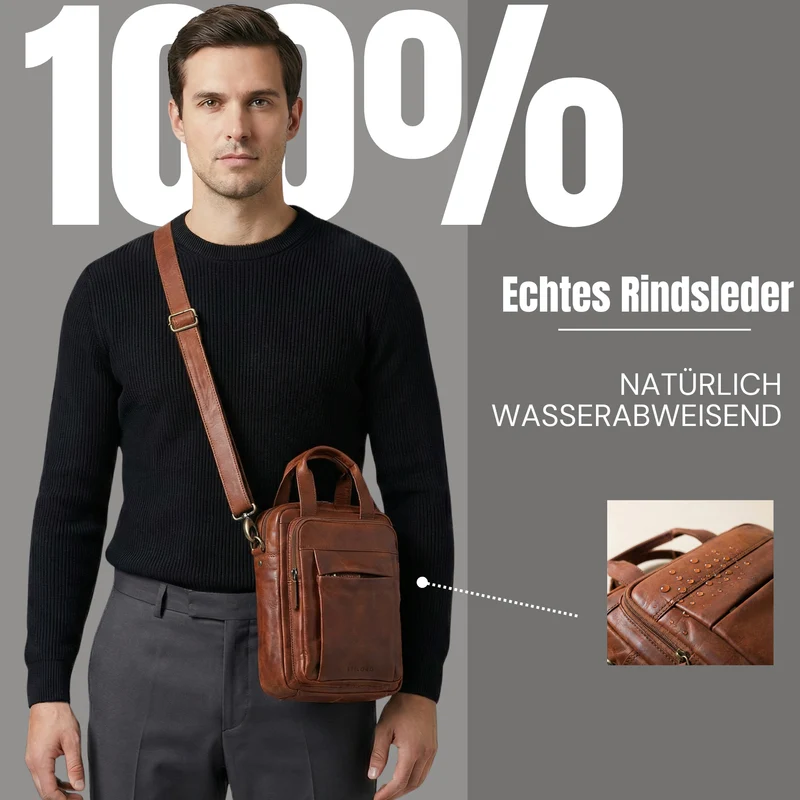"Eldon" Mittelgroße Umhängetasche Herren Leder