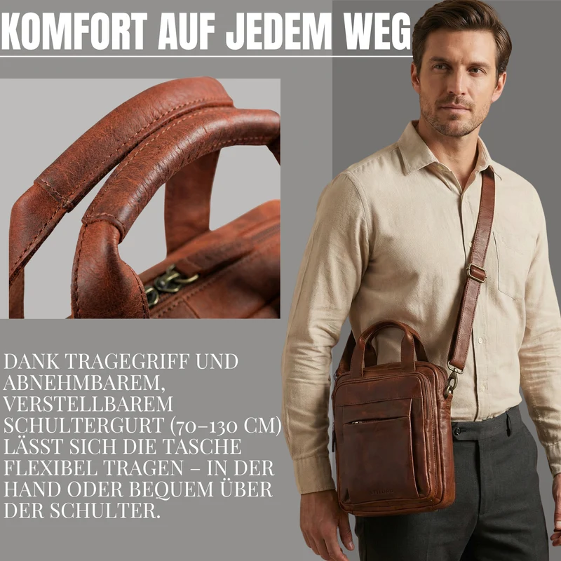 "Eldon" Mittelgroße Umhängetasche Herren Leder
