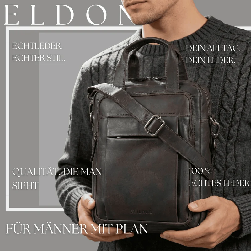 "Eldon" Mittelgroße Umhängetasche Herren Leder