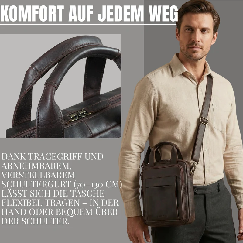 "Eldon" Mittelgroße Umhängetasche Herren Leder