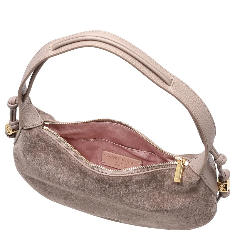 Coccinelle Thess Suede Bim - Schultertasche 29 cm (warm taupe)
