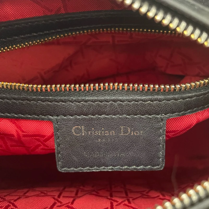 Christian Dior Lady Dior Cannage Tasche, mittelgroß, schwarz, aus Lammleder, 2019