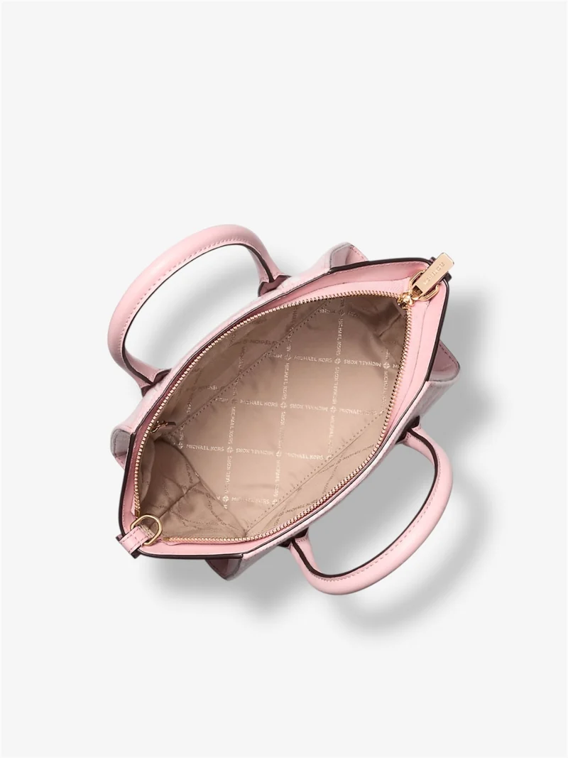 Michael Kors Avril Small Satchel Logo-Jacquard Powder Blush