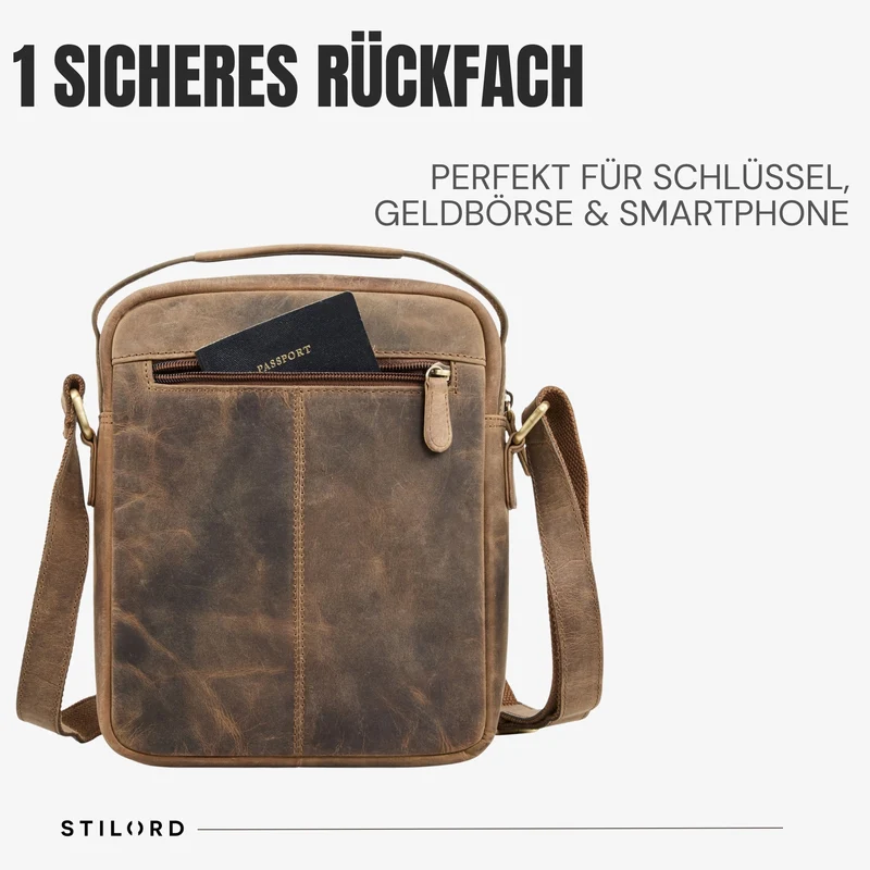 "Amir" Umhängetasche Leder Kleine Ledertasche Herren Männerhandtasche