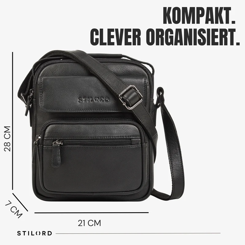 "Amir" Umhängetasche Leder Kleine Ledertasche Herren Männerhandtasche