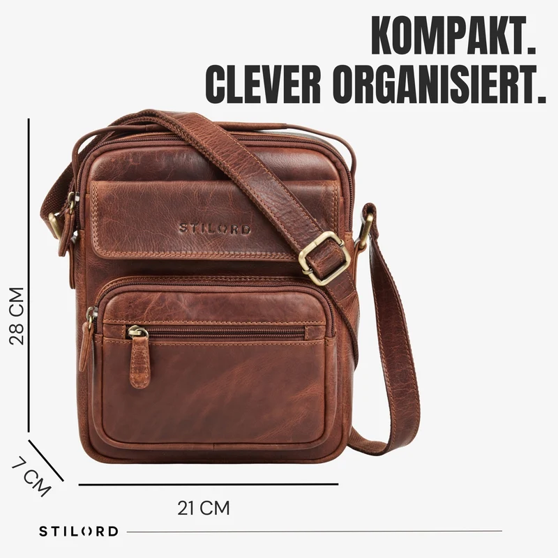 "Amir" Umhängetasche Leder Kleine Ledertasche Herren Männerhandtasche
