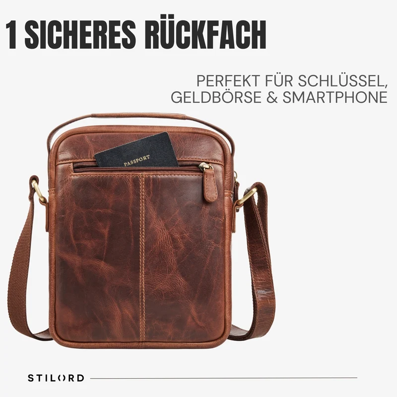 "Amir" Umhängetasche Leder Kleine Ledertasche Herren Männerhandtasche