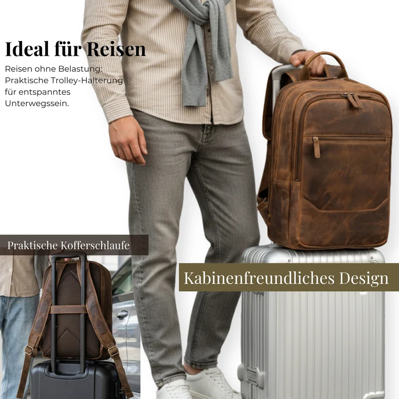 "Maxor" XL Business Rucksack Herren Leder