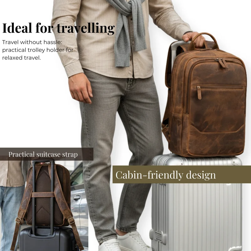 "Maxor" XL Business Rucksack Herren Leder