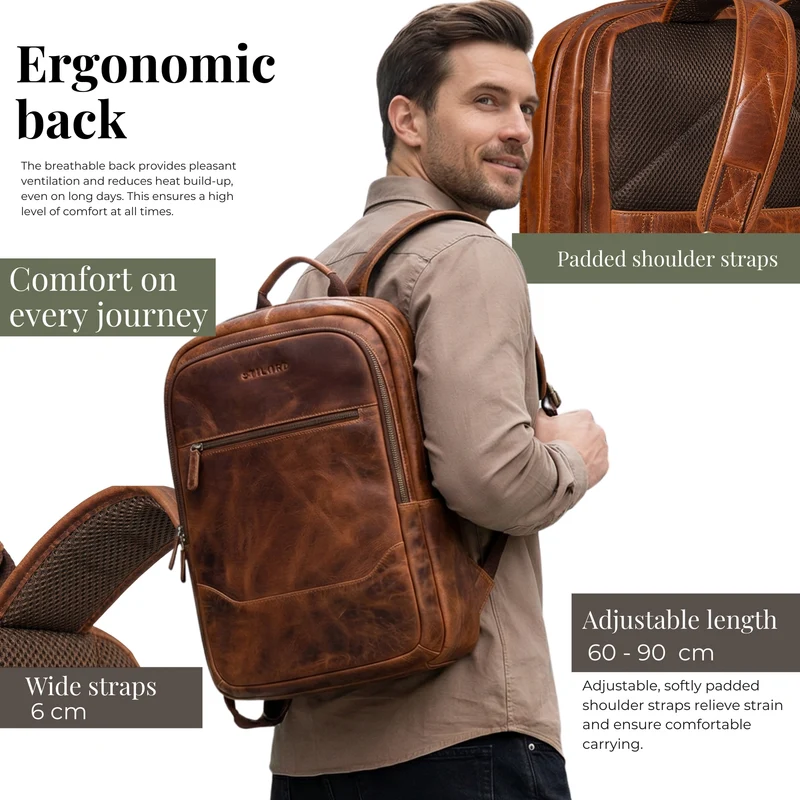 "Maxor" XL Business Rucksack Herren Leder