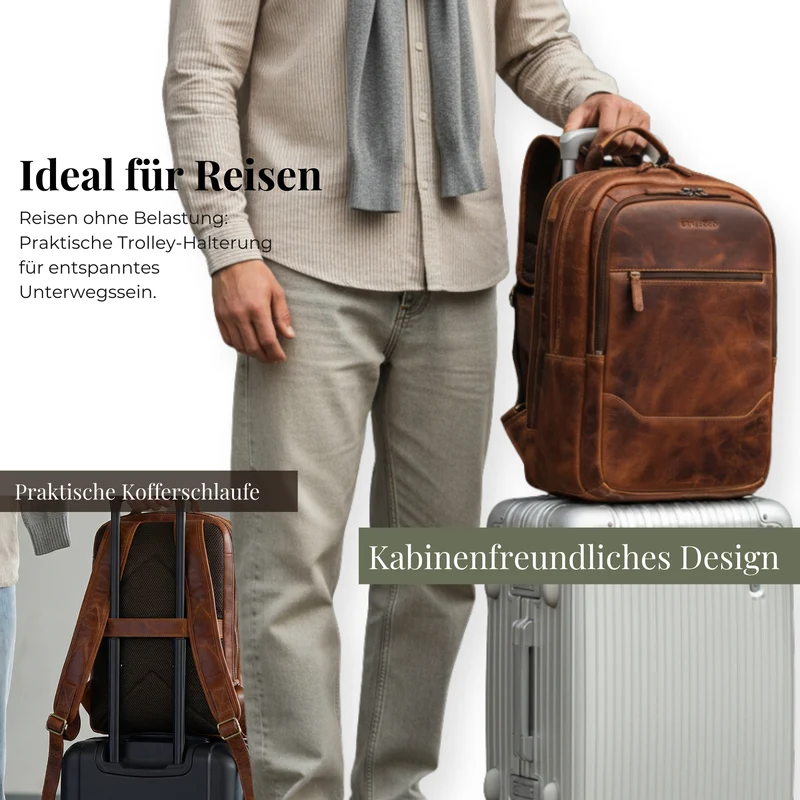 "Maxor" XL Business Rucksack Herren Leder