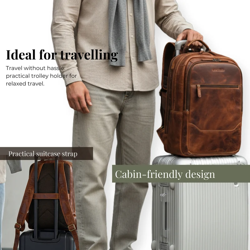 "Maxor" XL Business Rucksack Herren Leder
