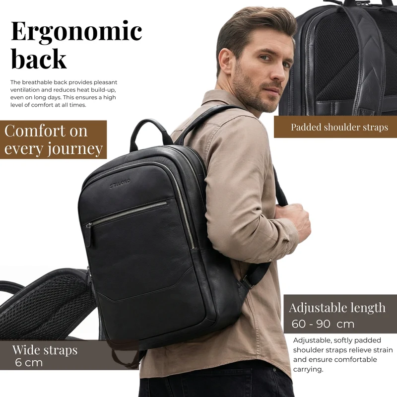 "Maxor" XL Business Rucksack Herren Leder