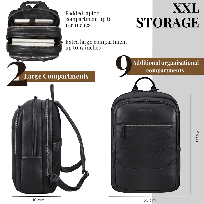 "Maxor" XL Business Rucksack Herren Leder