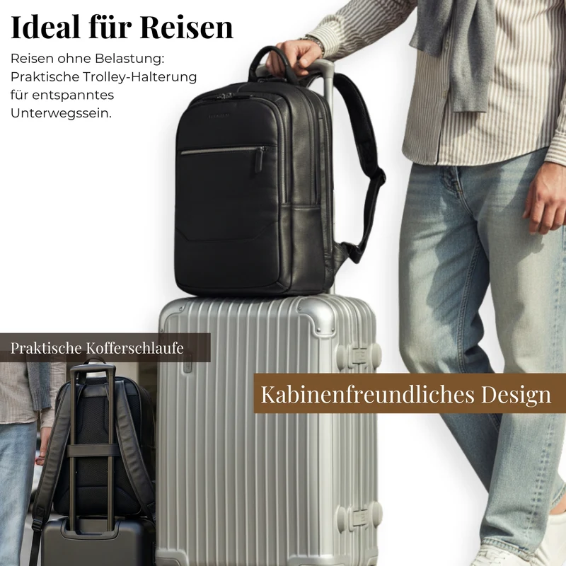 "Maxor" XL Business Rucksack Herren Leder