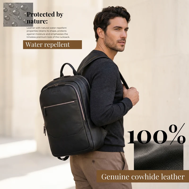 "Maxor" XL Business Rucksack Herren Leder