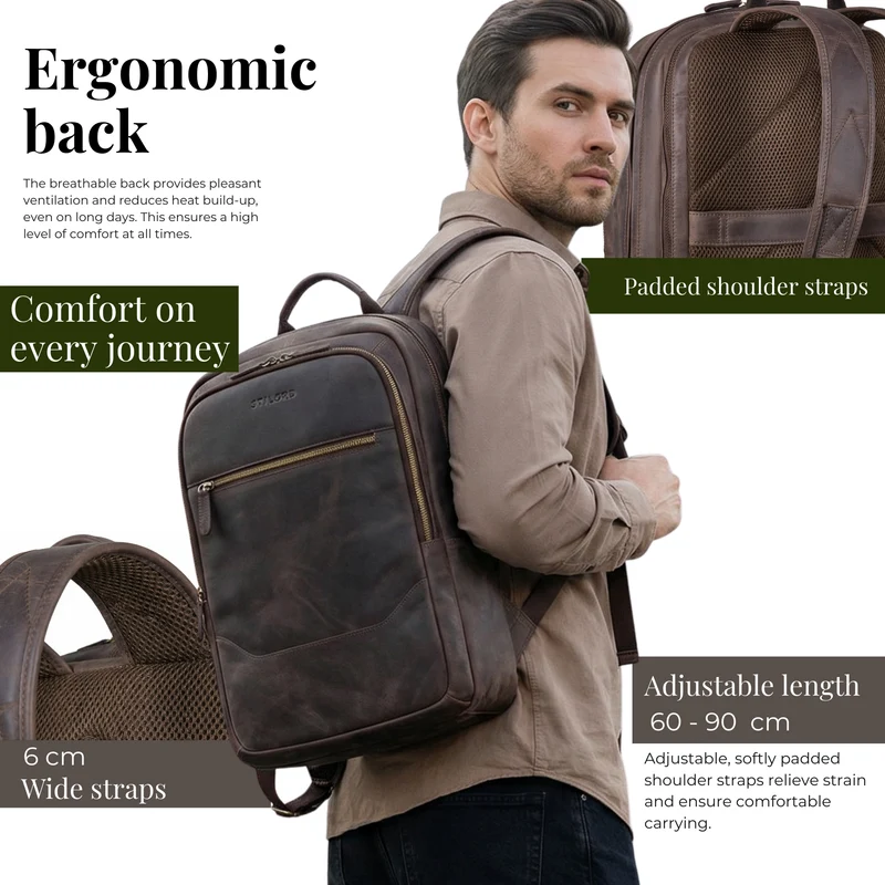 "Maxor" XL Business Rucksack Herren Leder