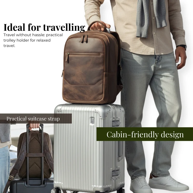 "Maxor" XL Business Rucksack Herren Leder