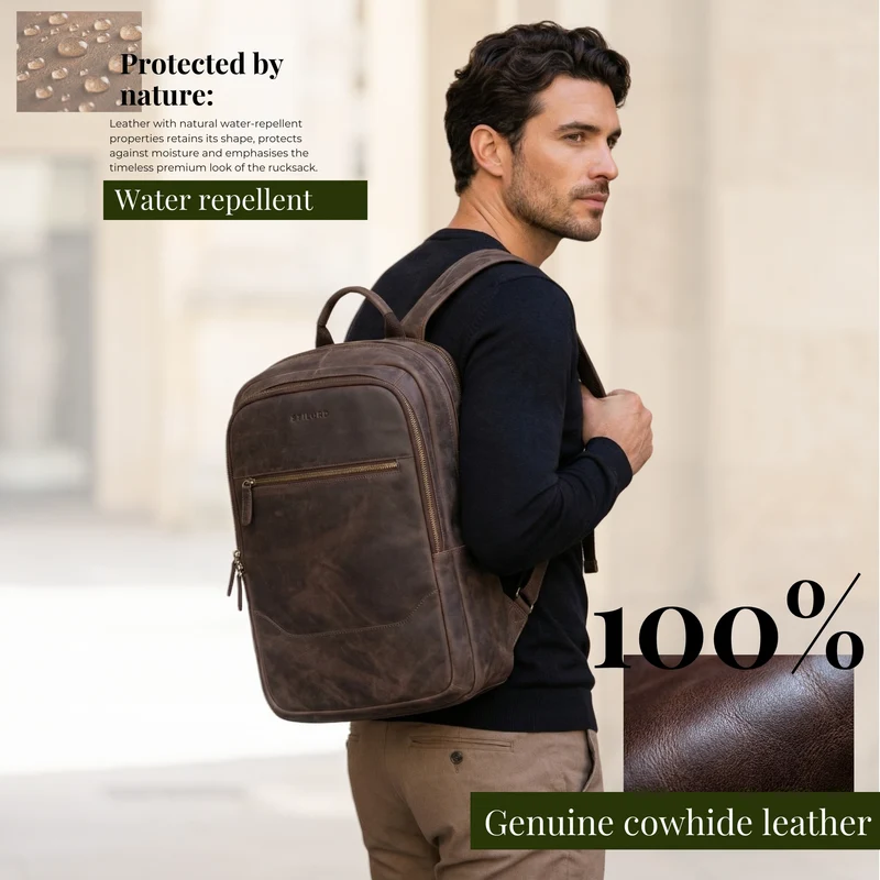 "Maxor" XL Business Rucksack Herren Leder