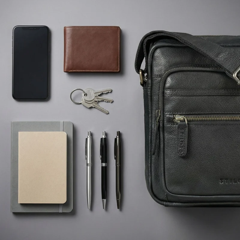 "Rayo" Kleine Echtleder Herrenhandtasche zum Umhängen