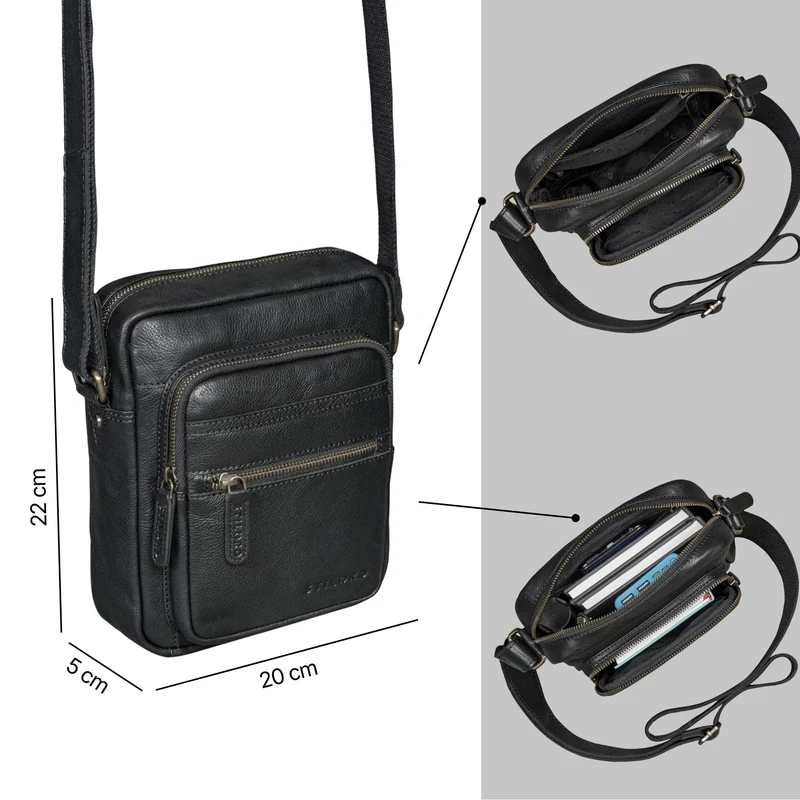"Rayo" Kleine Echtleder Herrenhandtasche zum Umhängen