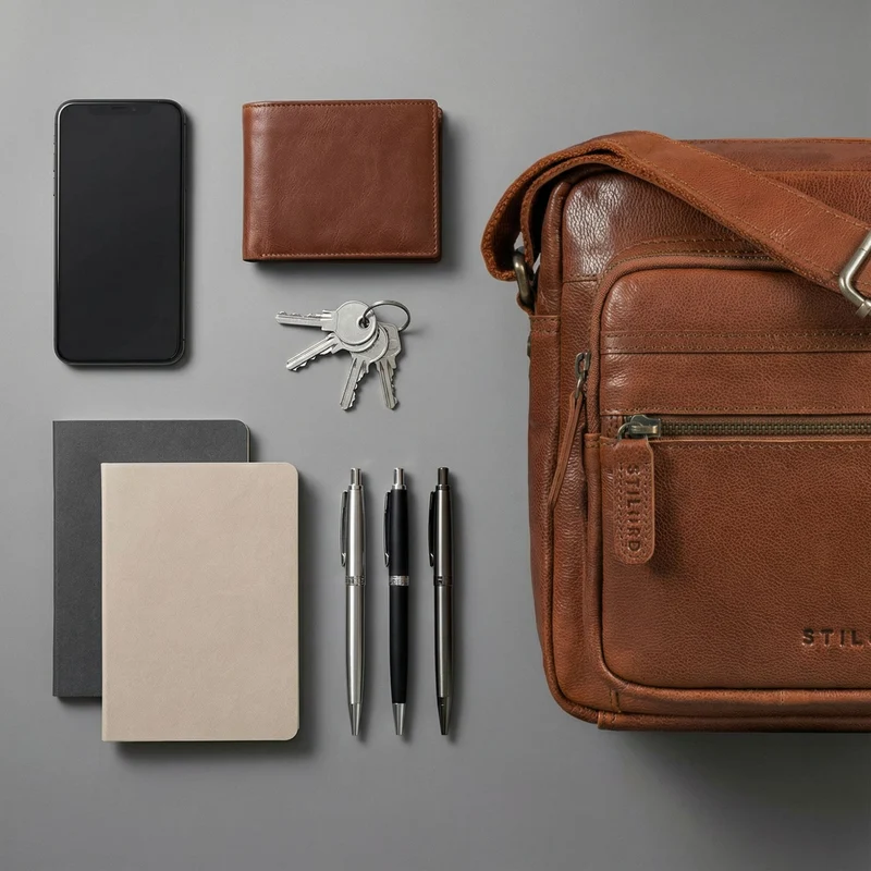 "Rayo" Kleine Echtleder Herrenhandtasche zum Umhängen